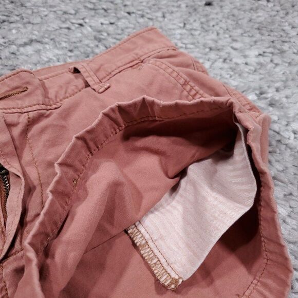 Abercrombie Low Rise Y2K Style Chino Shorts Pink Stretch Shortie Size 25 - Picture 5 of 13